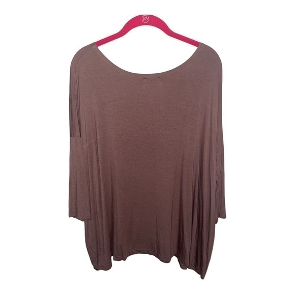 𝅺PIKO GREEN EARTH FASHION LADIES CHOCOLATE BROWN 3/4 Length SLEEVES TOP SMALL - Picture 3 of 4
